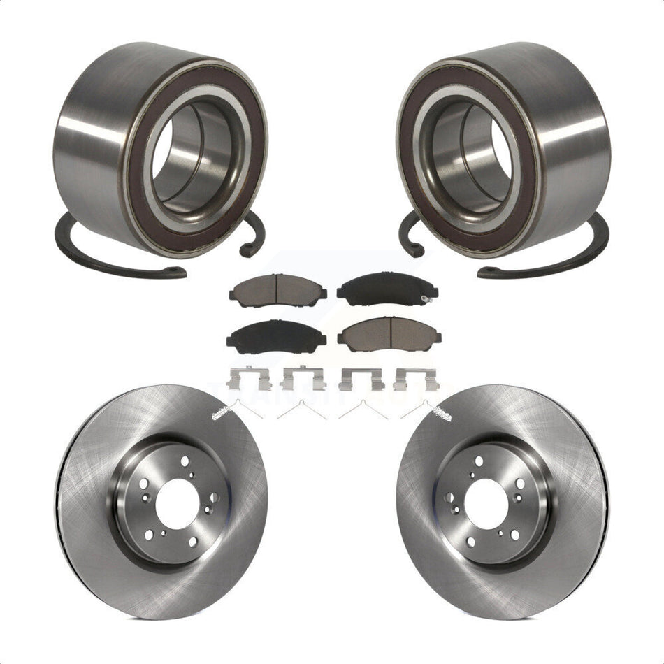 Front Wheel Bearing Disc Brake Rotor Pads Kit For 2014-2020 Acura RLX Sport Hybrid SH-AWD KBB-128204
