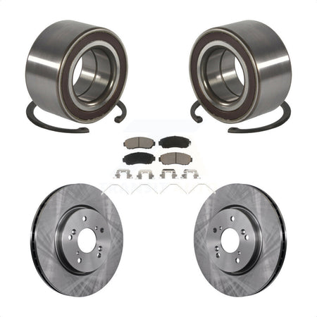 Front Wheel Bearing Disc Brake Rotors And Ceramic Pads Kit For 2012-2016 Honda CR-V AWD KBB-128206