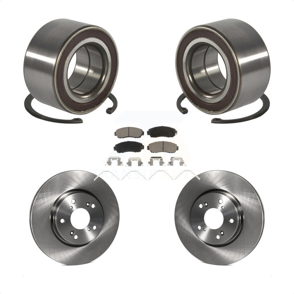 Front Wheel Bearing Disc Brake Rotors And Ceramic Pads Kit For Honda CR-V KBB-128208