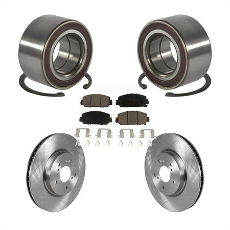 Front Wheel Bearing Disc Brake Rotors And Ceramic Pads Kit For Honda CR-V KBB-128209