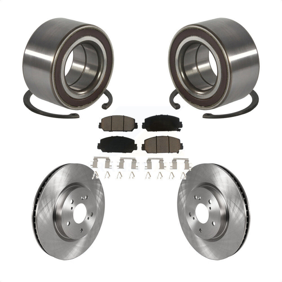 Front Wheel Bearing Disc Brake Rotors And Ceramic Pads Kit For Honda CR-V KBB-128209