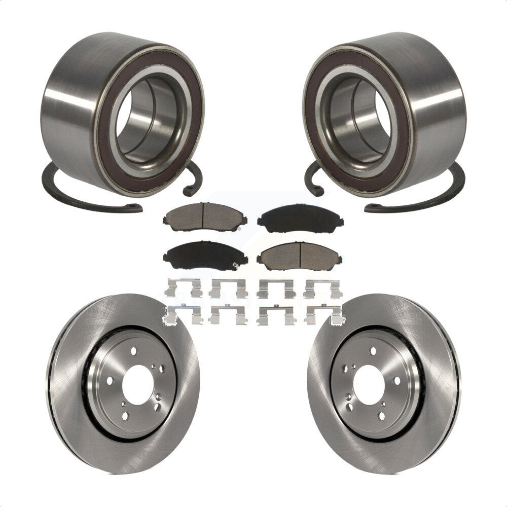 Front Wheel Bearing Disc Brake Rotors And Ceramic Pads Kit For Honda Pilot Acura MDX KBB-128211