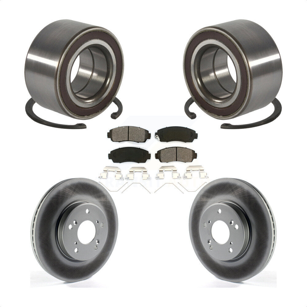 Front Wheel Bearing Coated Disc Brake Rotors And Semi-Metallic Pads Kit For Honda CR-V KBB-128213