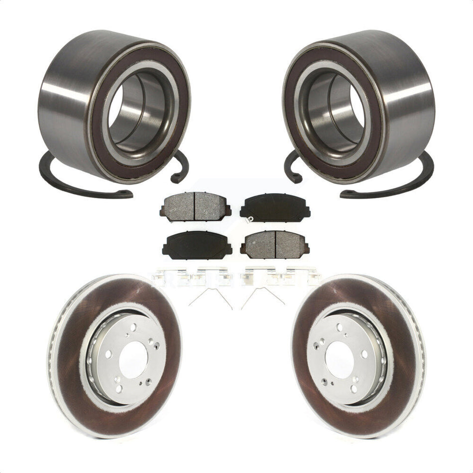 Front Wheel Bearing Coated Disc Brake Rotors And Semi-Metallic Pads Kit For Acura RLX KBB-128215