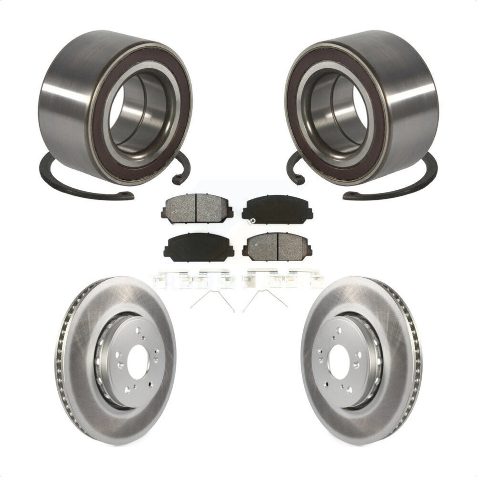 Front Wheel Bearing Coated Disc Brake Rotors And Pads Kit For 2013-2018 Acura RDX KBB-128216