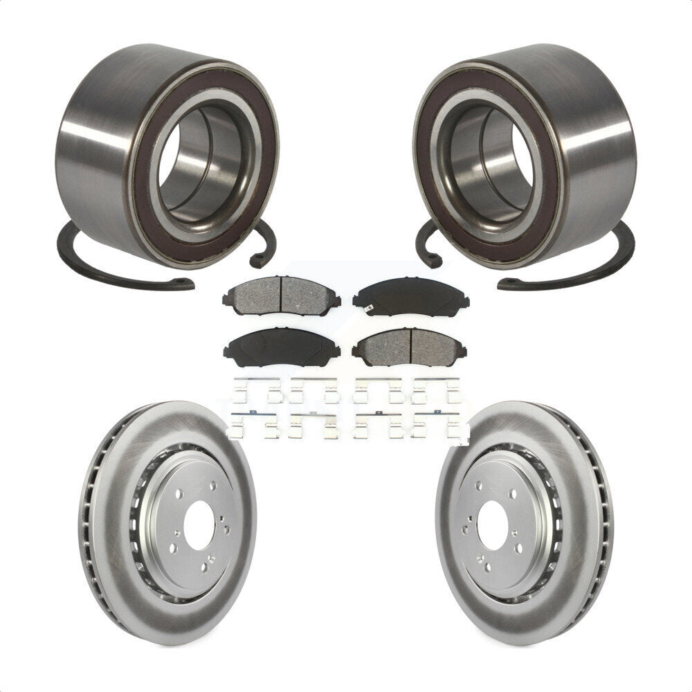 Front Wheel Bearing Coated Disc Brake Rotors And Pads Kit For 2014-2016 Acura MDX KBB-128217