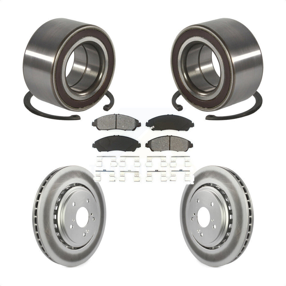 Front Wheel Bearing Coated Disc Brake Rotors And Pads Kit For 2014-2016 Acura MDX KBB-128217