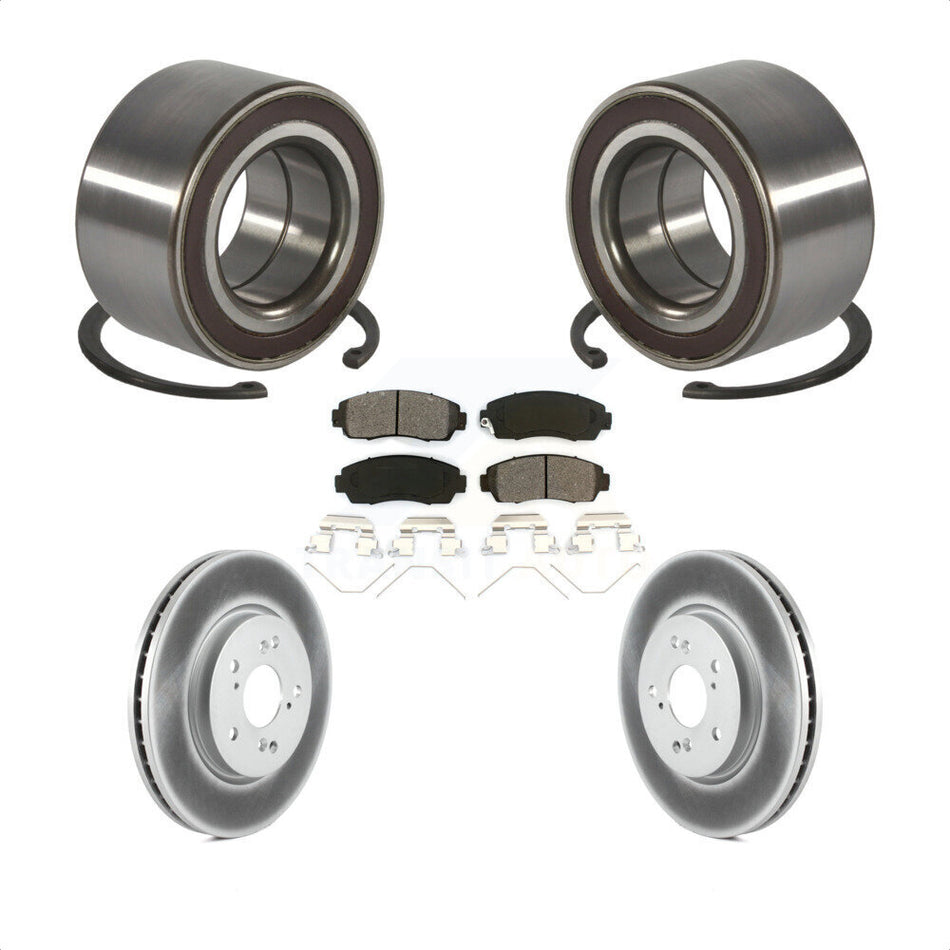 Front Wheel Bearing Coated Disc Brake Rotors And Pads Kit For 2012-2016 Honda CR-V AWD KBB-128219