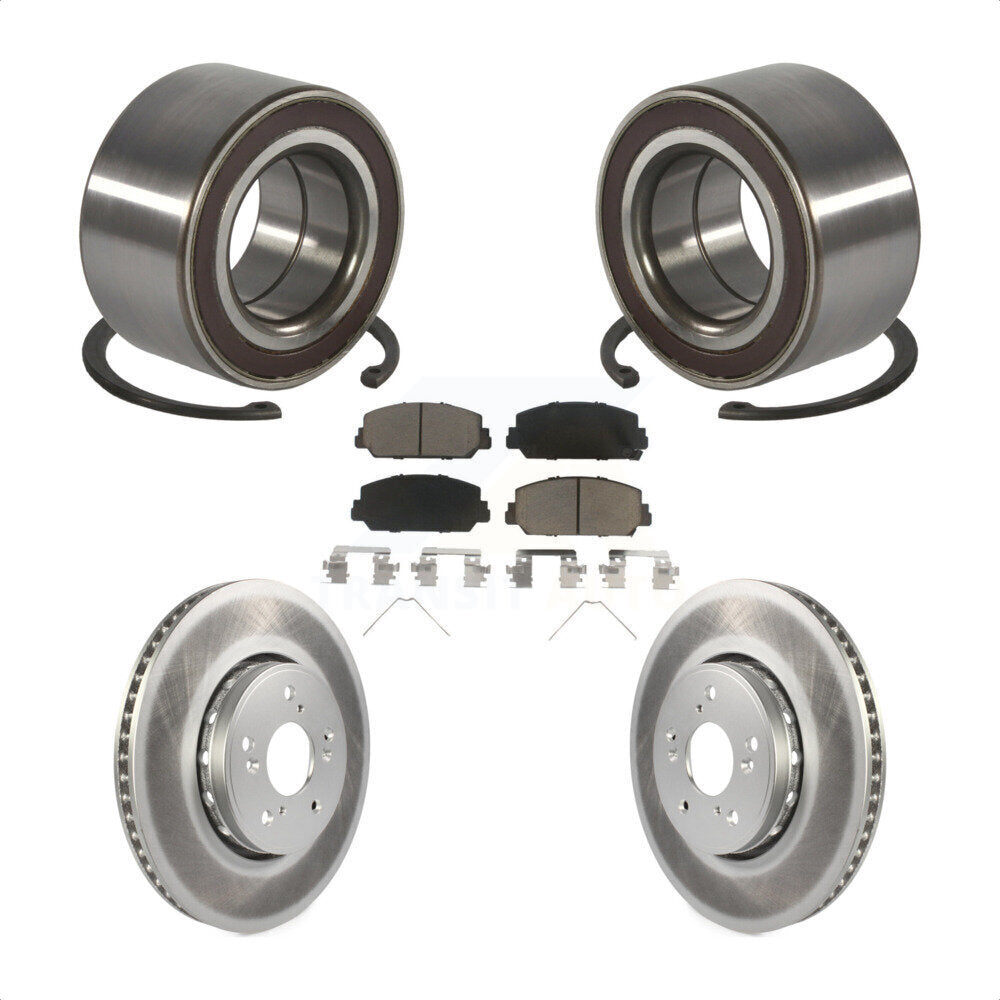 Front Wheel Bearing Coated Disc Brake Rotors And Ceramic Pads Kit For 2013-2018 Acura RDX KBB-128222