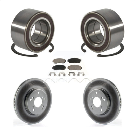 Front Wheel Bearing Coated Disc Brake Rotors And Ceramic Pads Kit For Honda CR-V KBB-128230