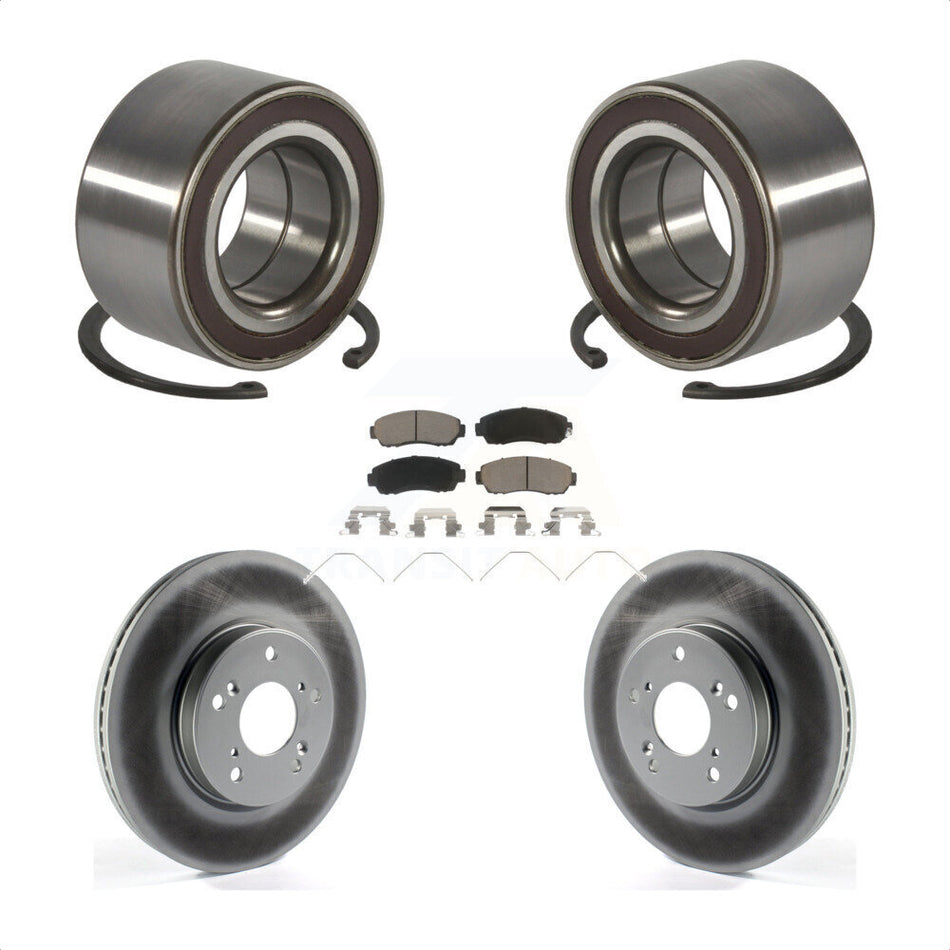 Front Wheel Bearing Coated Disc Brake Rotors And Ceramic Pads Kit For Honda CR-V KBB-128230