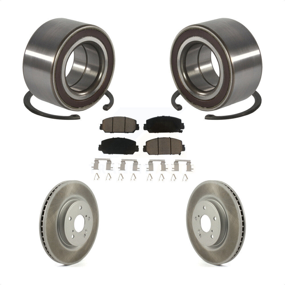Front Wheel Bearing Coated Disc Brake Rotors And Ceramic Pads Kit For Honda CR-V KBB-128231