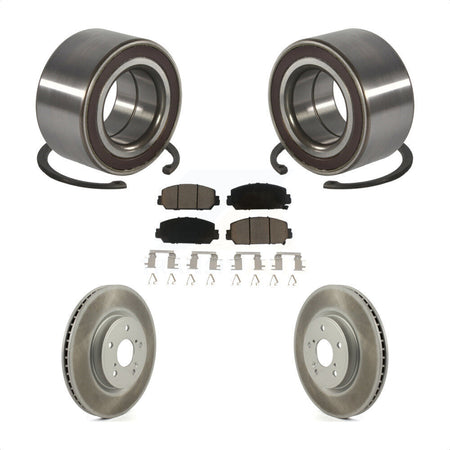 Front Wheel Bearing Coated Disc Brake Rotors And Ceramic Pads Kit For Honda CR-V KBB-128231
