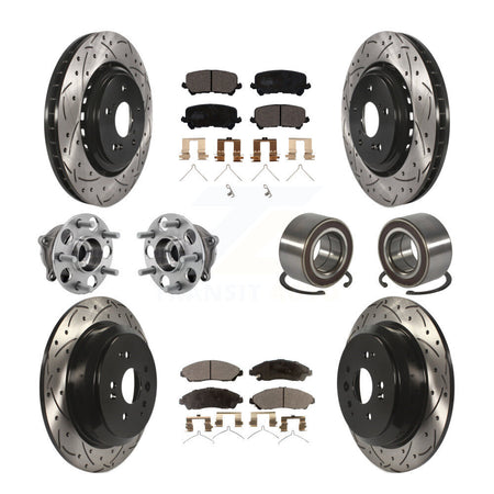 Front Rear Hub Bearing Coated Disc Brake Rotor Pad Kit (10Pc) For 2014-2016 Acura MDX AWD KBB-128237