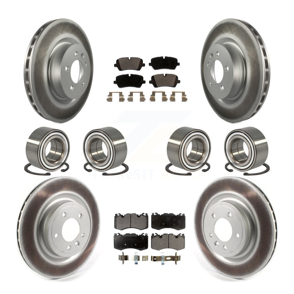 Front Rear Bearing Coated Disc Brake Rotor Pads Kit (10Pc) For 2016 Land Rover Range 3.0L KBB-128299