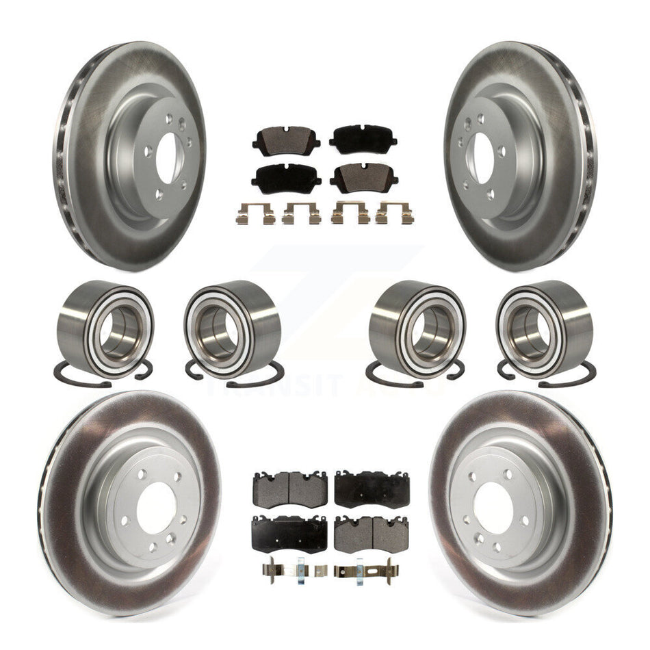 Front Rear Bearing Coated Disc Brake Rotor Pads Kit (10Pc) For 2016 Land Rover Range 3.0L KBB-128299