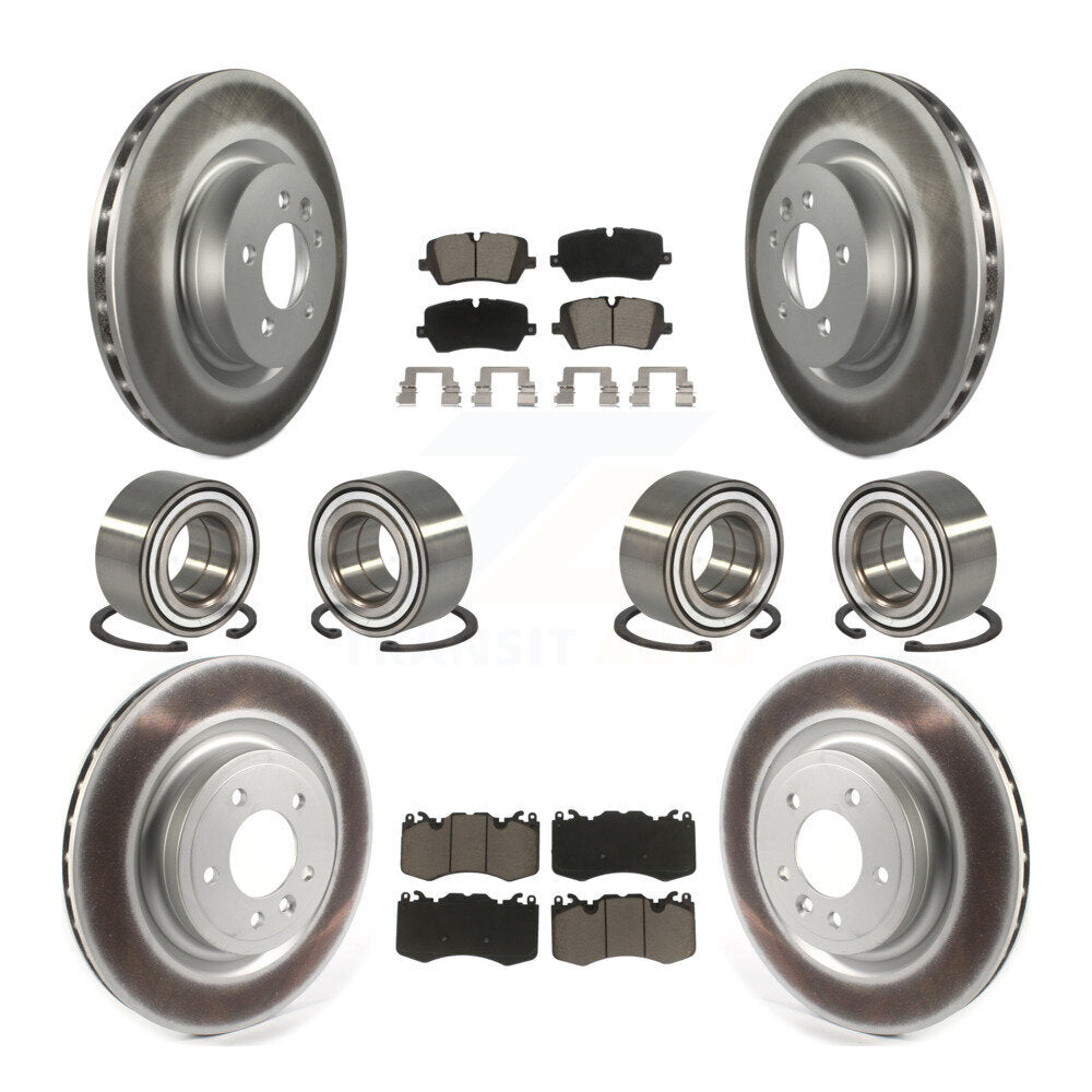 Front Rear Bearing Coated Disc Brake Rotor Pads Kit (10Pc) For 2016 Land Rover Range 3.0L KBB-128304