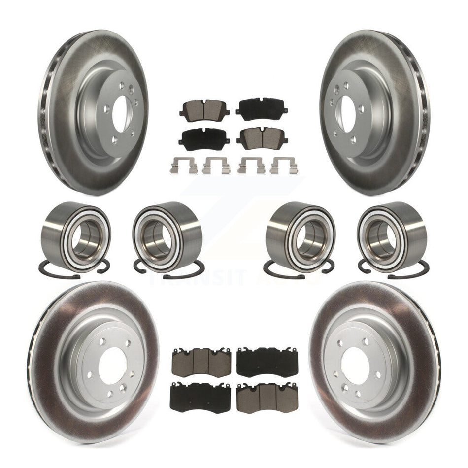 Front Rear Bearing Coated Disc Brake Rotor Pads Kit (10Pc) For 2016 Land Rover Range 3.0L KBB-128304