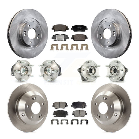 Front Rear Hub Bearing Brake Rotor Pads Kit (10Pc) For Hyundai Santa Fe Sport Kia Sorento KBB-128425