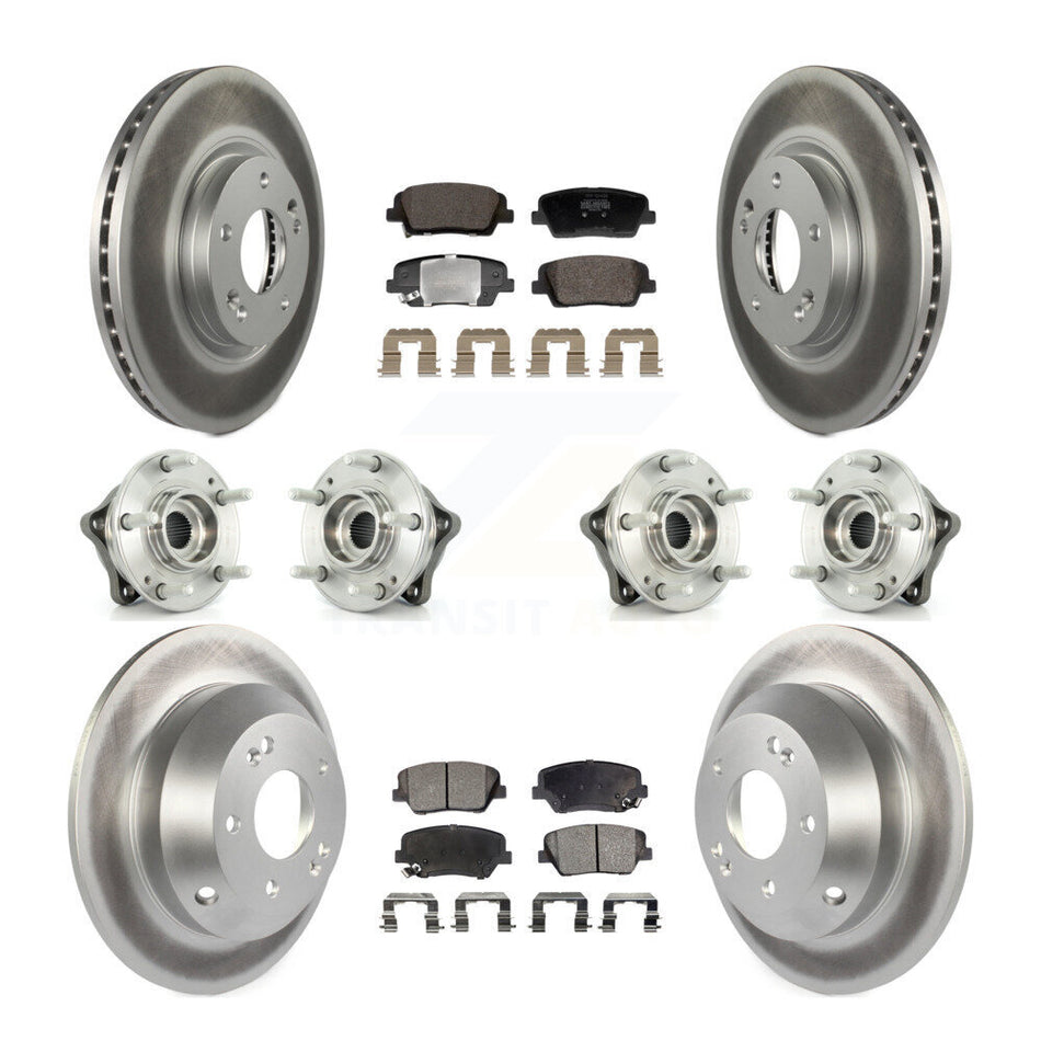 Front Rear Hub Bearing Coated Brake Rotor Pad Kit (10Pc) For Hyundai Santa Fe Kia Sorento KBB-128438