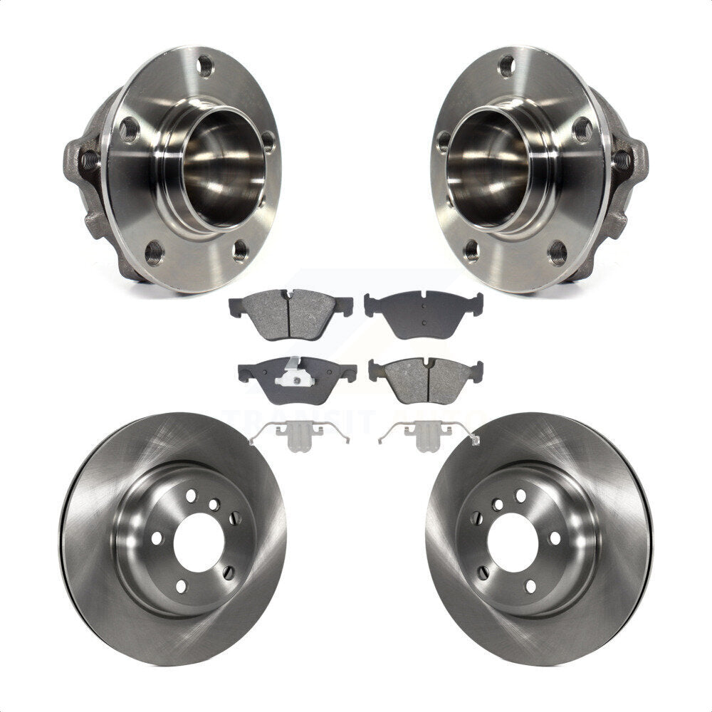Front Hub Bearing Assembly Disc Brake Rotors And Semi-Metallic Pads Kit For BMW 528i KBB-128470