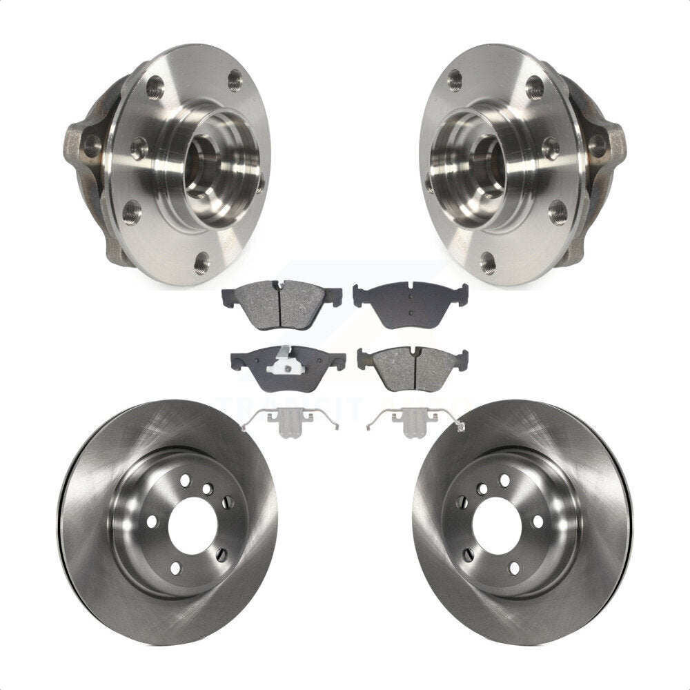 Front Hub Bearing Assembly Disc Brake Rotor And Semi-Metallic Pad Kit For BMW 528i xDrive KBB-128471