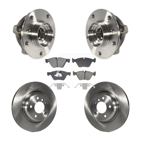 Front Hub Bearing Assembly Disc Brake Rotor And Semi-Metallic Pad Kit For BMW 528i xDrive KBB-128471