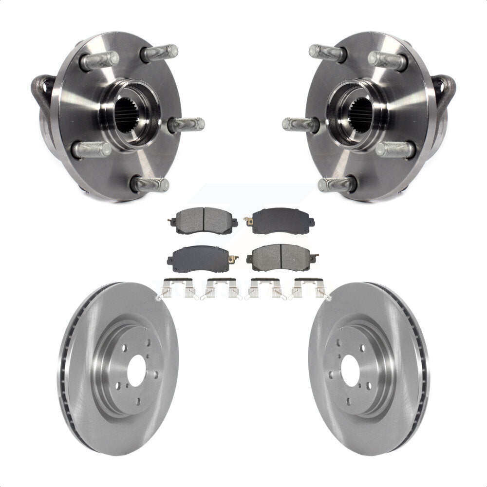 Front Hub Bearing Assembly Disc Brake Rotor & Pads Kit For Subaru Forester Outback Legacy KBB-128473