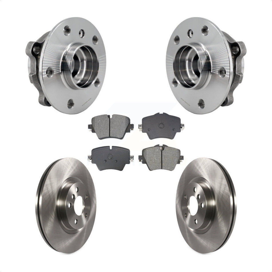 Front Hub Bearing Brake Rotor & Pads Kit For BMW X1 Mini Cooper Countryman X2 228i xDrive KBB-128486