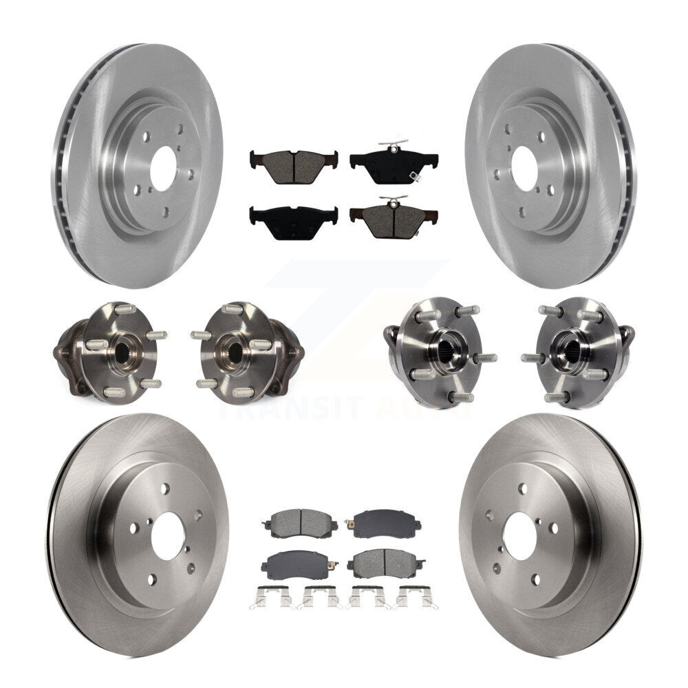 Front Rear Hub Bearing Brake Rotor And Pad Kit (10Pc) For 2020-2023 Subaru Outback Legacy KBB-128522