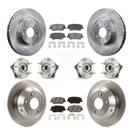Front Rear Hub Bearing Brake Rotor Pads Kit (10Pc) For Hyundai Santa Fe Sport Kia Sorento KBB-128552