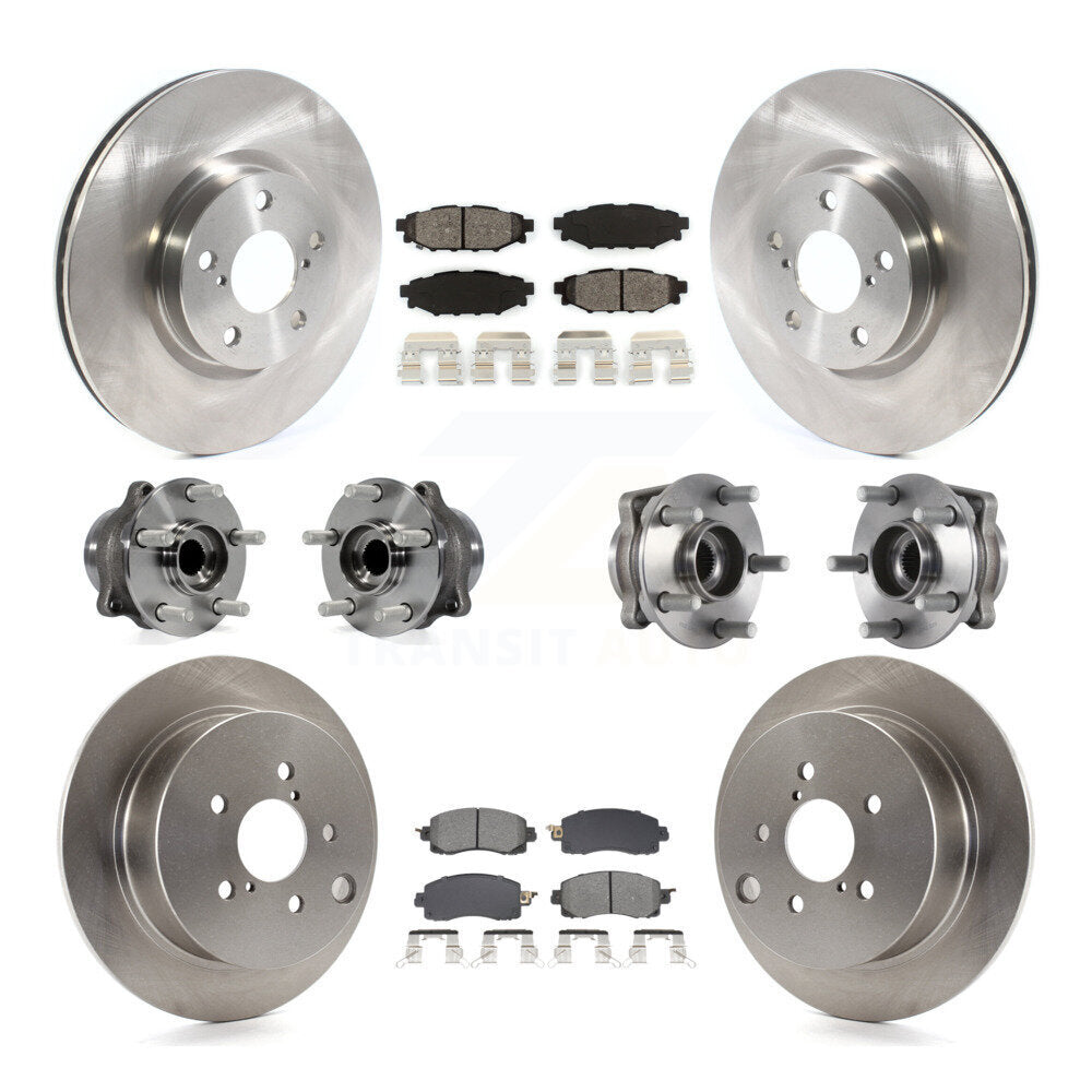 Front Rear Hub Bearings Assembly Disc Brake Rotors And Pads Kit (10Pc) For Subaru Impreza KBB-128556