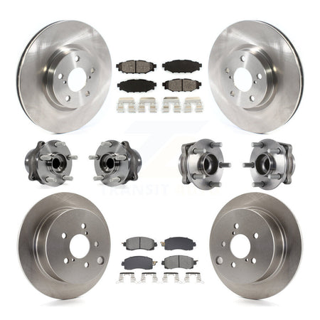 Front Rear Hub Bearings Assembly Disc Brake Rotors And Pads Kit (10Pc) For Subaru Impreza KBB-128556