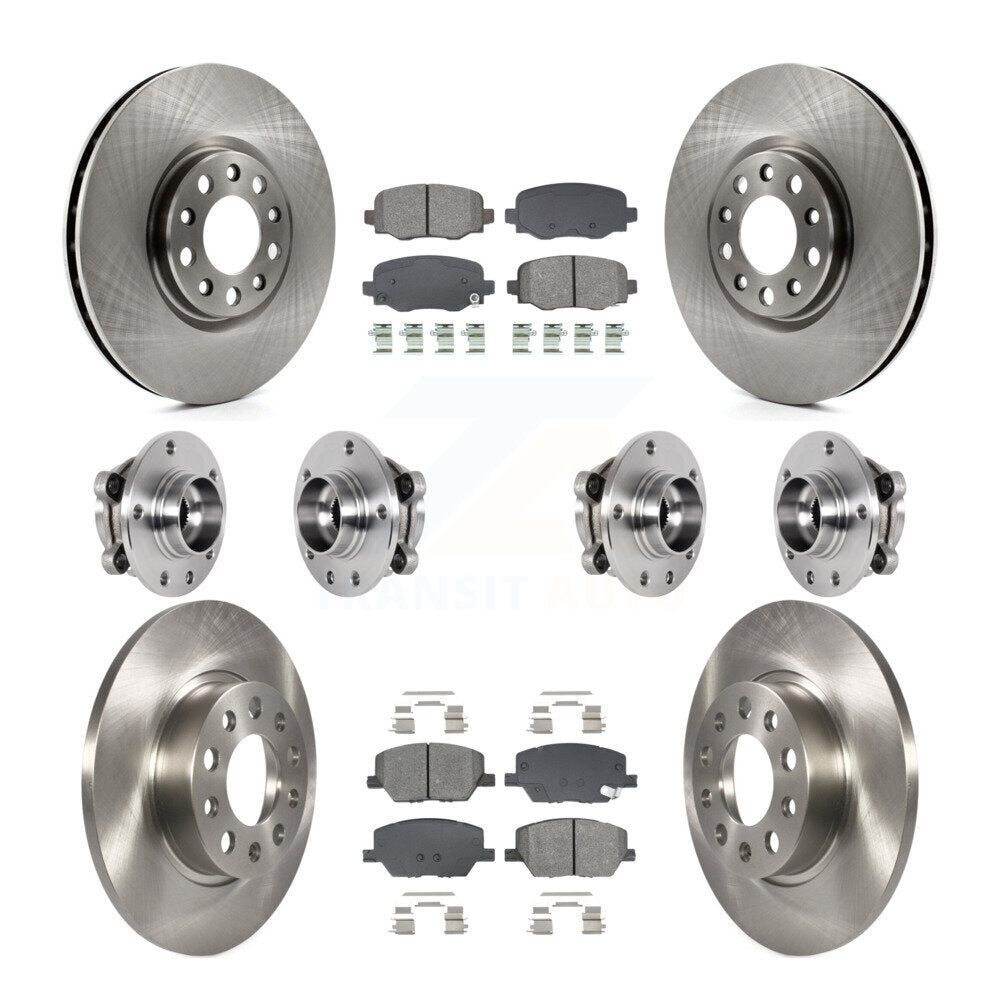 Front Rear Hub Bearings Disc Brake Rotors And Pads Kit (10Pc) For Jeep Renegade Fiat 500X KBB-128569