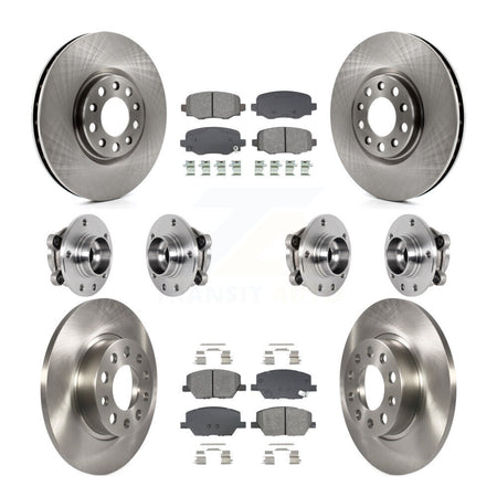 Front Rear Hub Bearings Disc Brake Rotors And Pads Kit (10Pc) For Jeep Renegade Fiat 500X KBB-128569