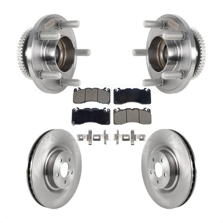Front Hub Bearing Assembly Disc Brake Rotor & Pad Kit For Ford Mustang With Brembo Brakes KBB-128584