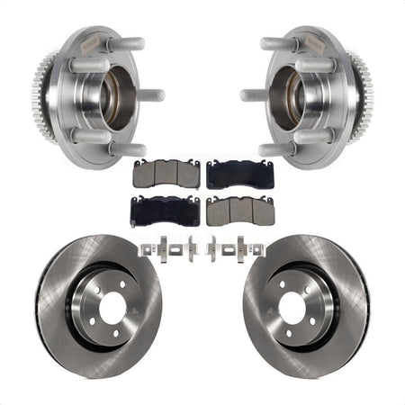 Front Hub Bearing Disc Brake Rotor & Pads Kit For 2015 Ford Mustang V6 With Brembo Brakes KBB-128585