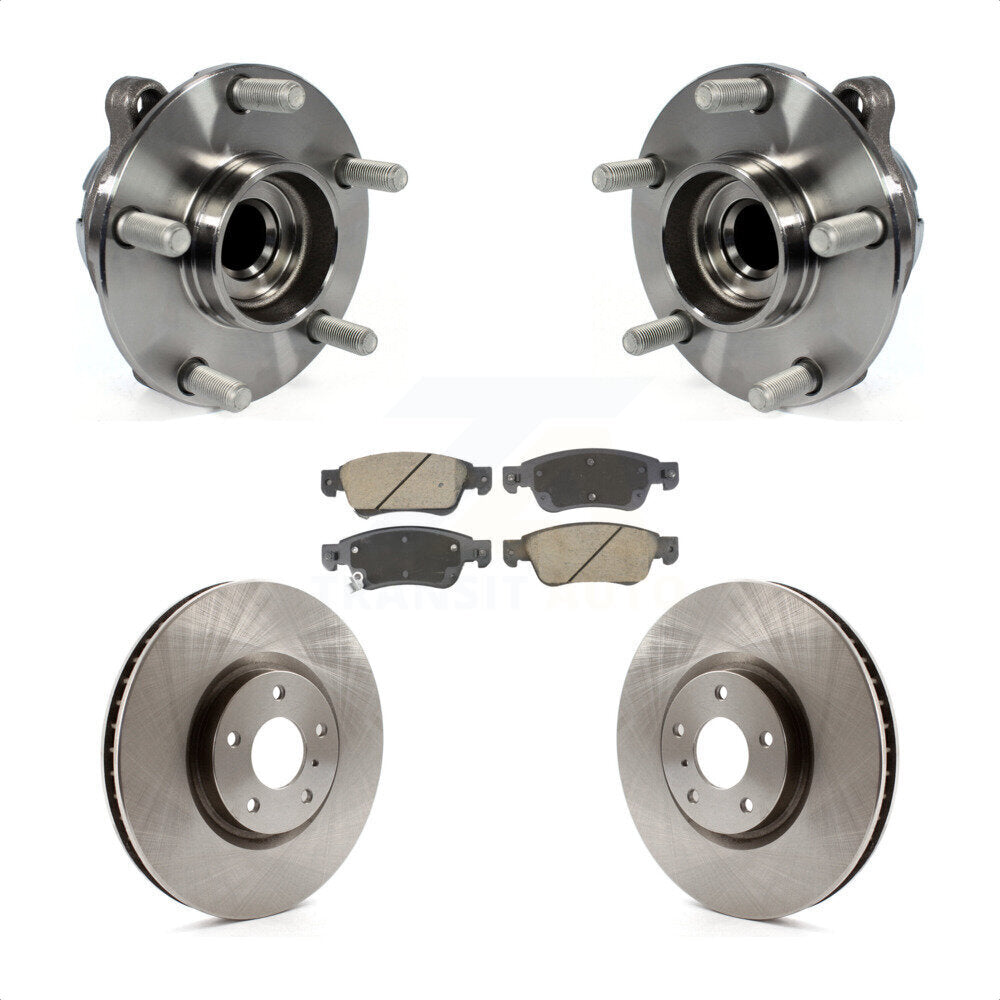 Front Hub Bearing Assembly Disc Brake Rotor And Ceramic Pads Kit For INFINITI G37 G35 Q60 KBB-128589