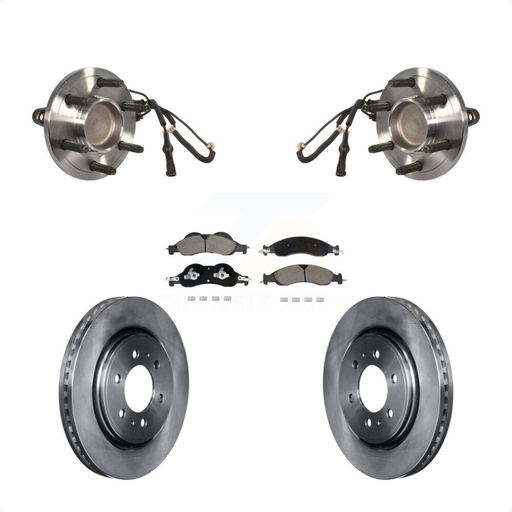 Front Hub Bearing Brake Rotor Pad Kit For 2007-2009 Ford Expedition Lincoln Navigator RWD KBB-128597