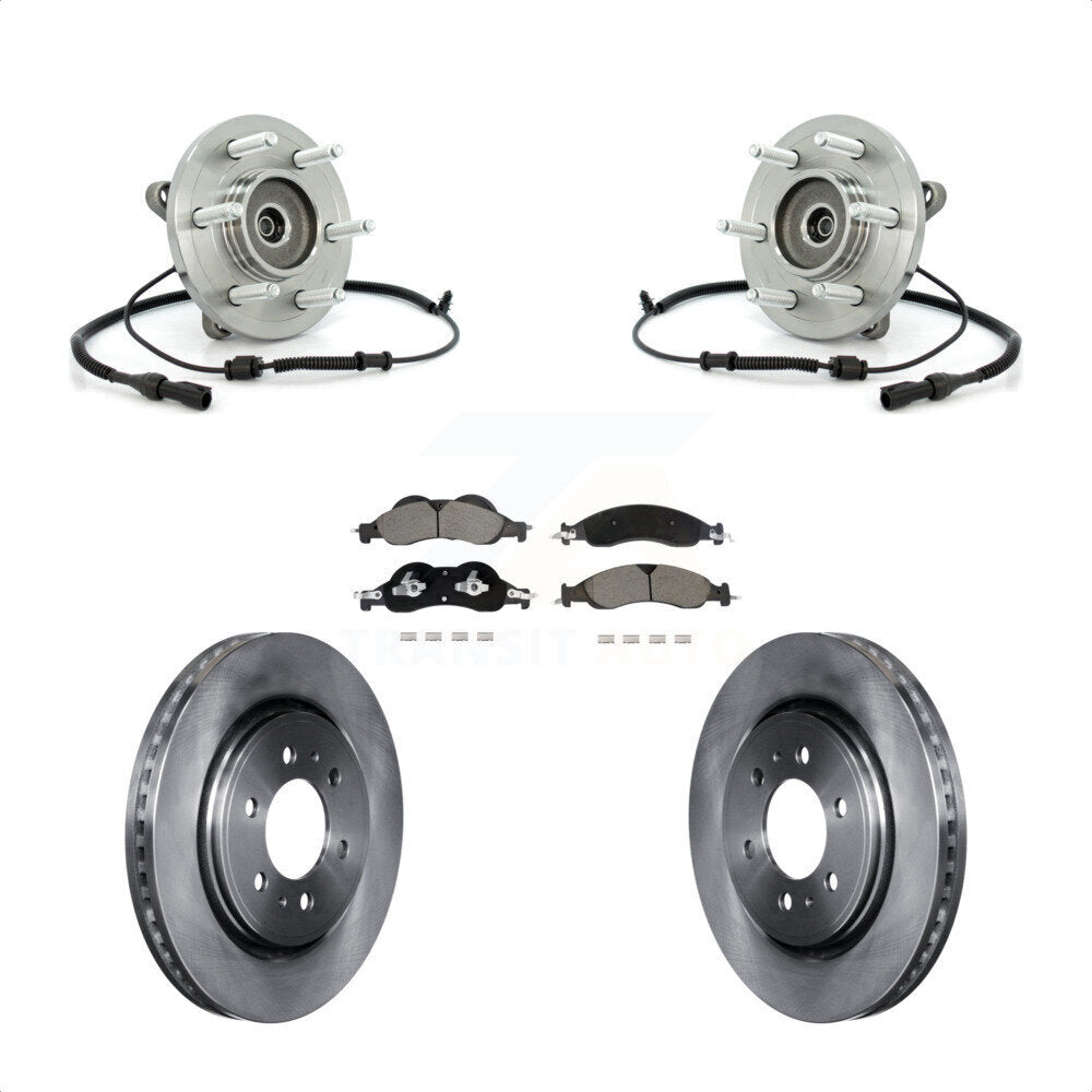 Front Hub Bearing Assembly Disc Brake Rotor Pad Kit For Ford Expedition Lincoln Navigator KBB-128598