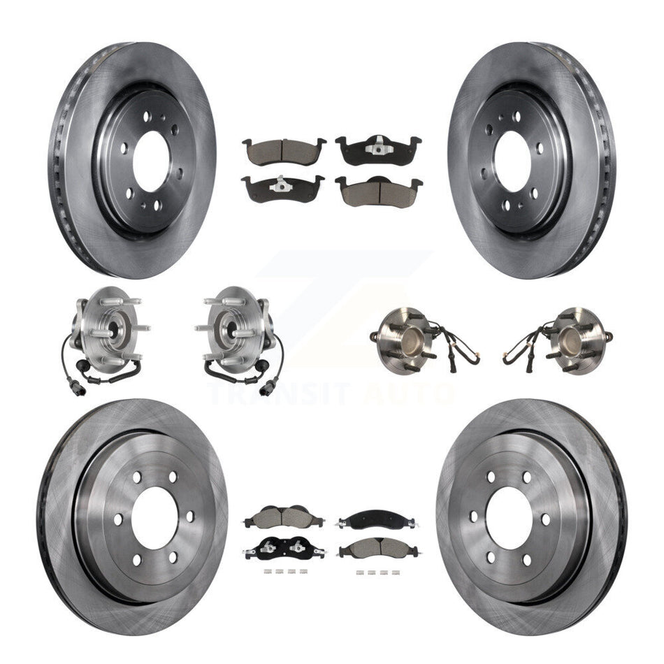 Front Rear Hub Bearing Brake Rotor & Pad Kit (10Pc) For Ford Expedition Lincoln Navigator KBB-128626