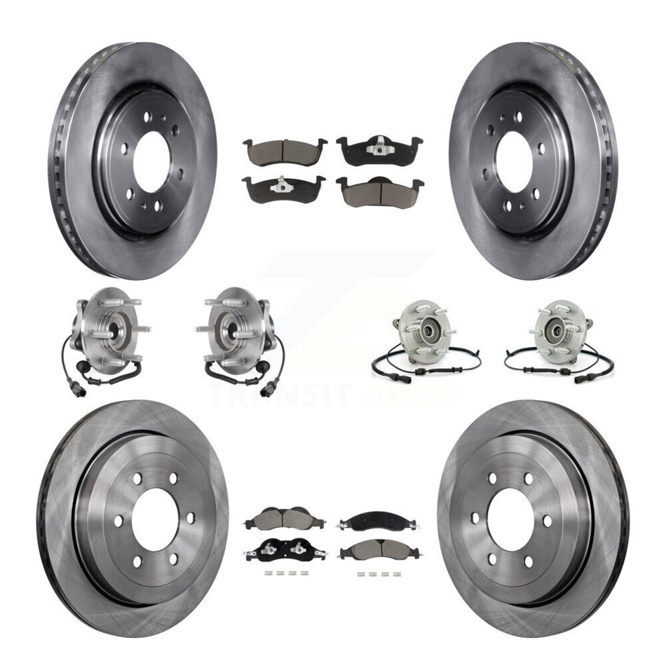 Front Rear Hub Bearing Brake Rotor & Pad Kit (10Pc) For Ford Expedition Lincoln Navigator KBB-128627