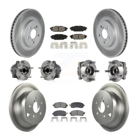 Front Rear Hub Bearing Coated Brake Rotor And Pad Kit (10Pc) For Subaru Crosstrek Impreza KBB-128647