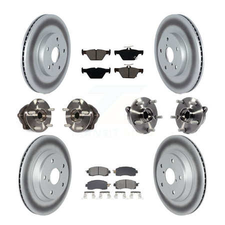 Front Rear Hub Bearings Coated Disc Brake Rotors And Pads Kit (10Pc) For Subaru Forester KBB-128648