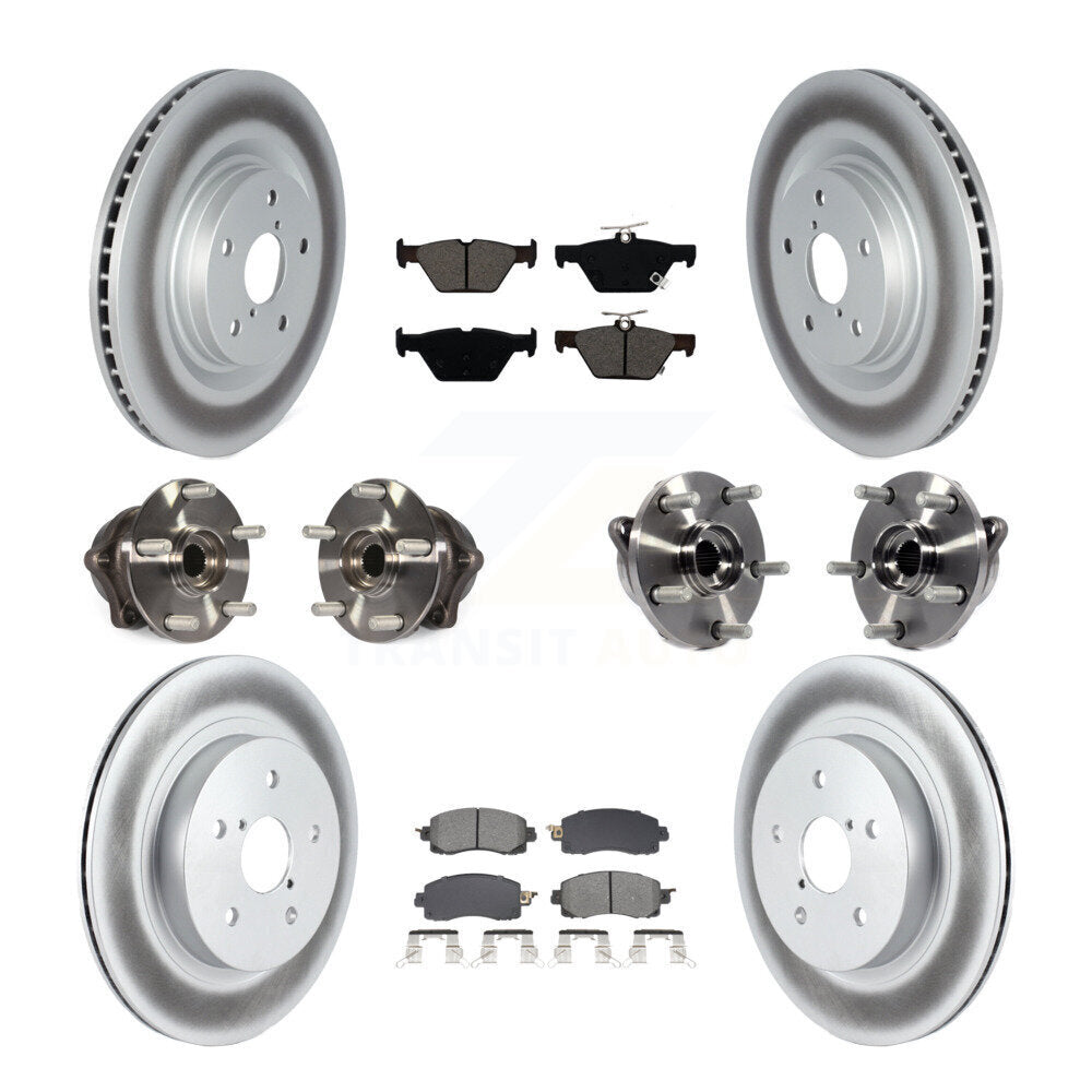 Front Rear Hub Bearing Coated Disc Brake Rotor & Pad Kit (10Pc) For Subaru Outback Legacy KBB-128650