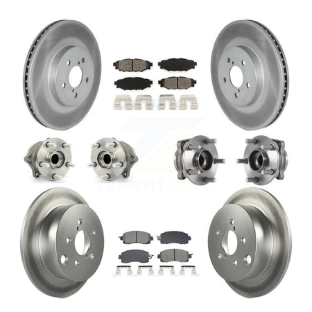 Front Rear Hub Bearings Coated Disc Brake Rotors And Pads Kit (10Pc) For Subaru Crosstrek KBB-128652