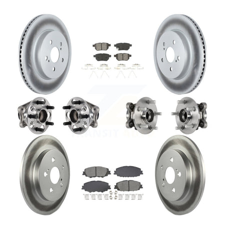 Front Rear Hub Bearing Coated Brake Rotor Pad Kit (10Pc) For 2020-2022 Toyota Prius Prime KBB-128688