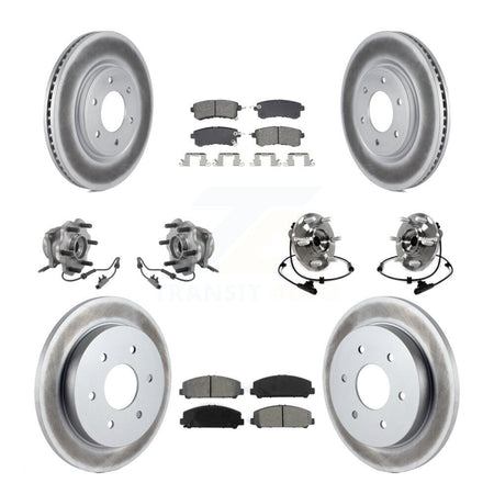 Front Rear Hub Bearing Coat Brake Rotor Pad Kit (10Pc) For Nissan Armada With Solid KBB-128697