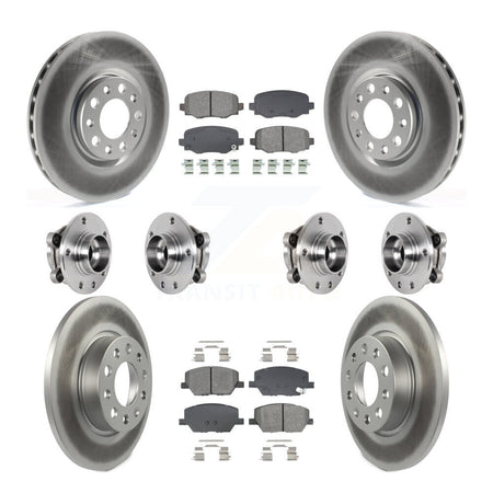 Front Rear Hub Bearing Coated Disc Brake Rotor Pad Kit (10Pc) For Jeep Renegade Fiat 500X KBB-128698