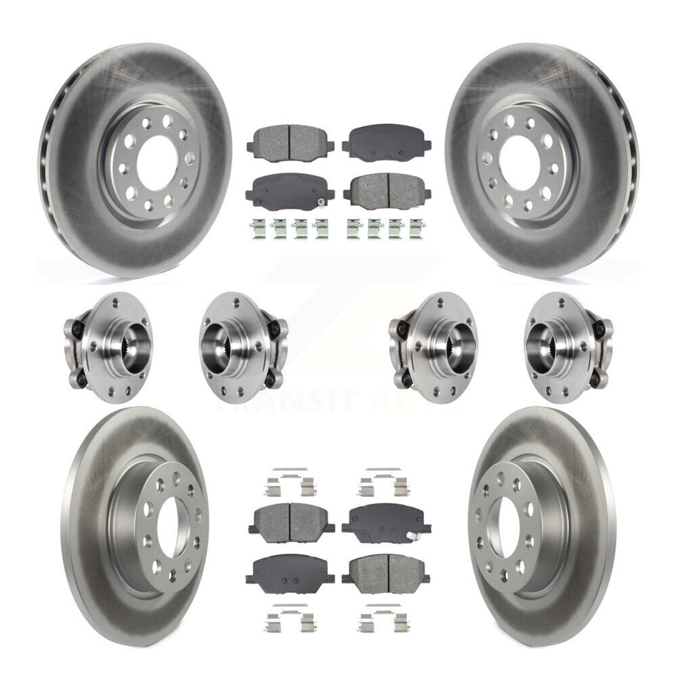Front Rear Hub Bearing Coated Disc Brake Rotor Pad Kit (10Pc) For Jeep Renegade Fiat 500X KBB-128698